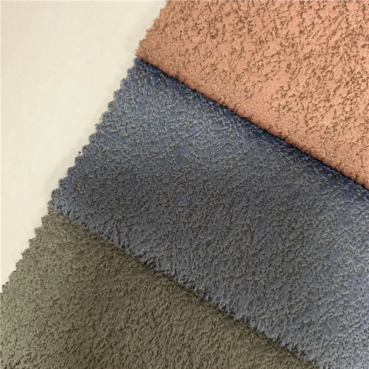 Embossed flower design microfiber micro velboa velvet upholstery sofa fabric