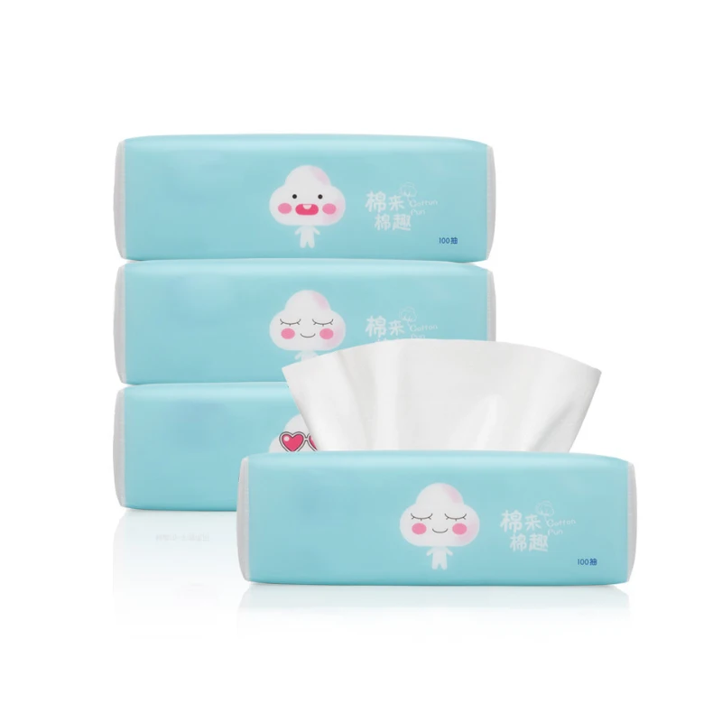 Хлопковые влажные салфетки для чистки лица, салфетки для лица, бамбуковые биоразлагаемые органические натуральные косметические салфетки для лица, 1 слой 100 шт./пакет 12*20 см