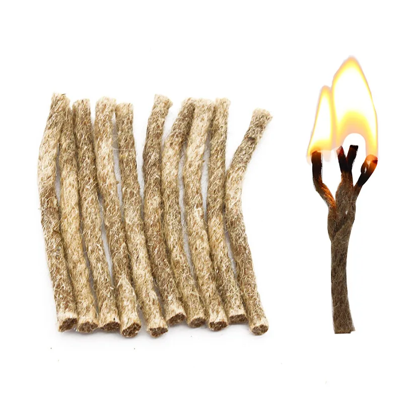 Инструмент для изготовления огня пеньковая веревка tinder Fire starter фитиль из натурального джутового каната