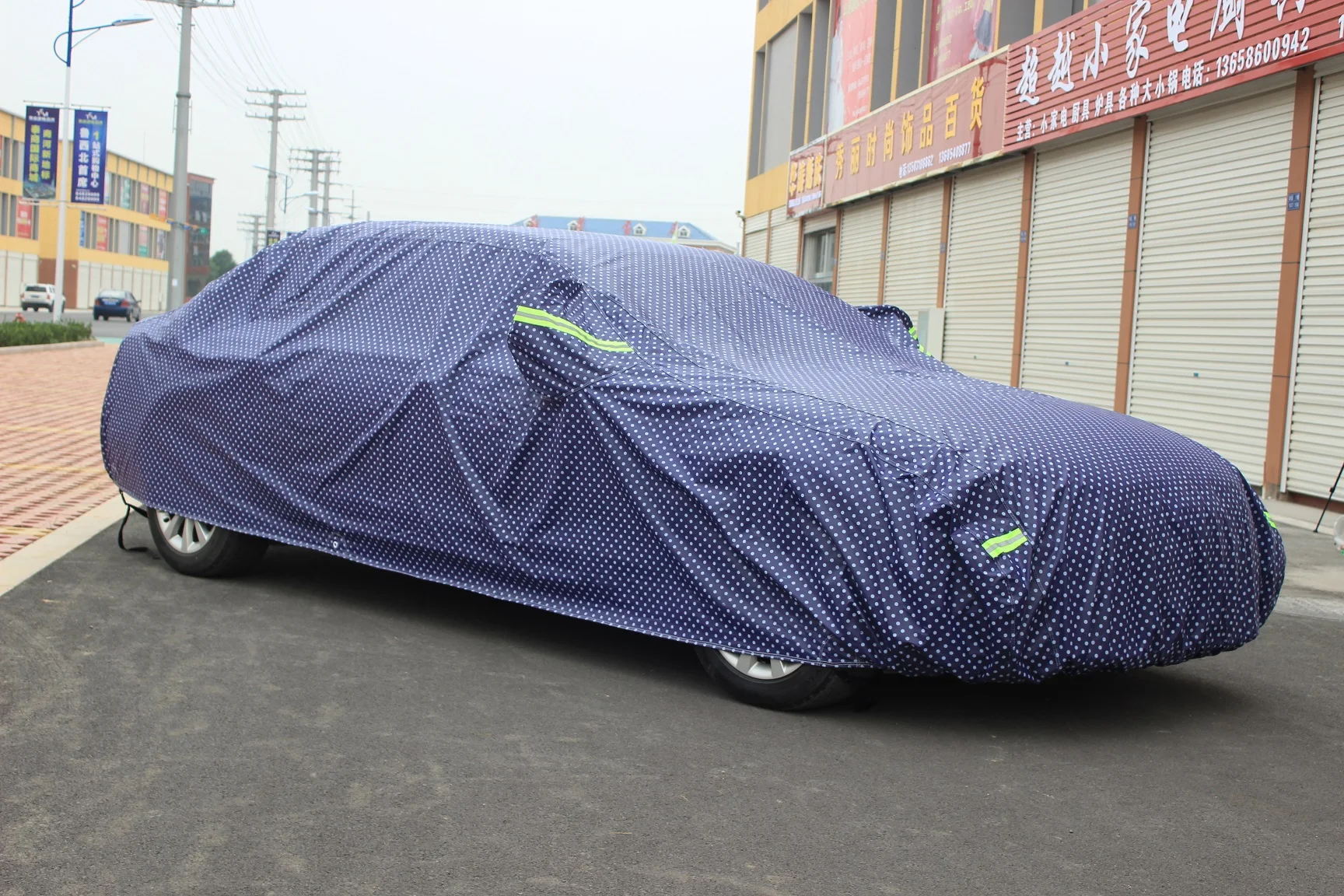 Outdoor Printing Half Car Cover Waterproof Sun proof Super Soft Car Cover With Cotton