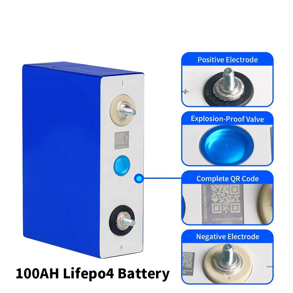 US Stock Grade A 3.2V 100Ah Lithium Batterie Lifepo4 Lithium Iron Phosphate Battery