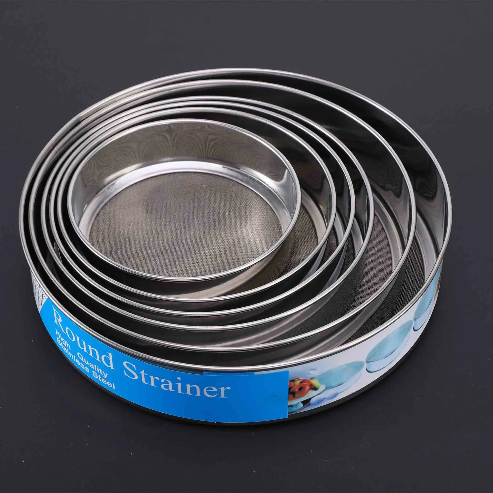 Сито для муки, 60 ячеек, загущенный 304, Круглый ситечко из нержавеющей стали