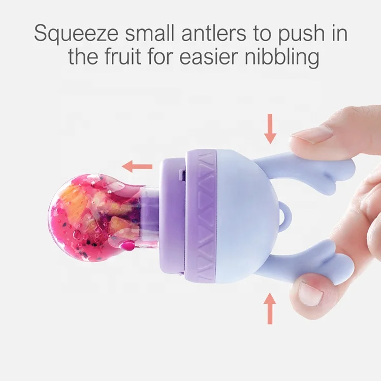 
V-coool Silicone Baby Pacifier Infant Nipple Soother Toddler Kids Pacifier Feeder For Fruits Food Nibbler Feeder 