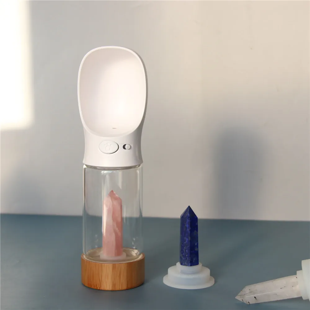 Portable Dog Feeding Travel Drinking Crystal Pet Water Bottle