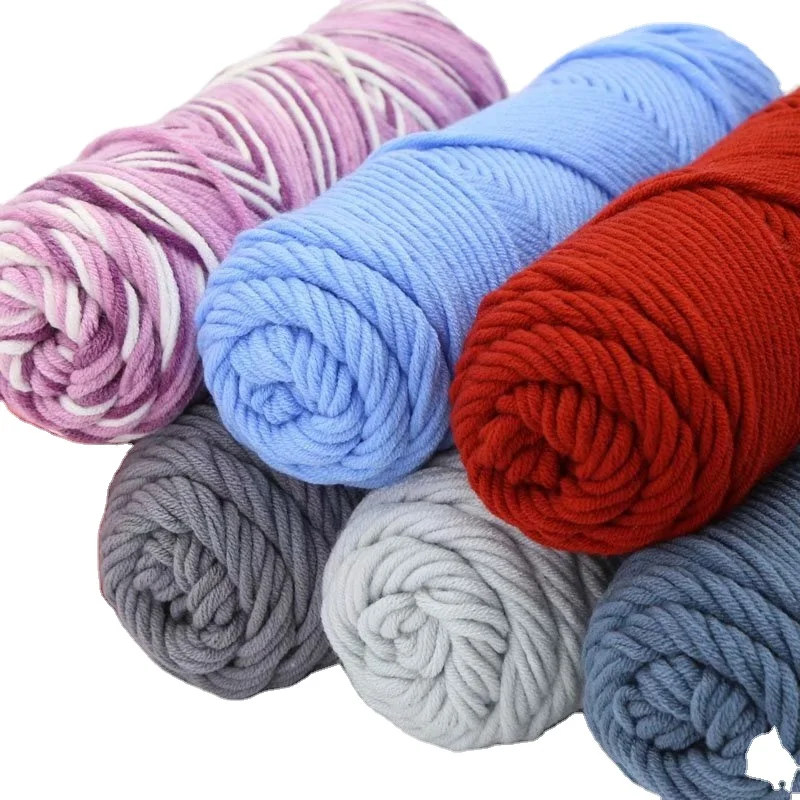 Пряжа вязаная крючком для свитеров 8ply 100 г пряжа вязания вручную молочно-Хлопчатобумажная