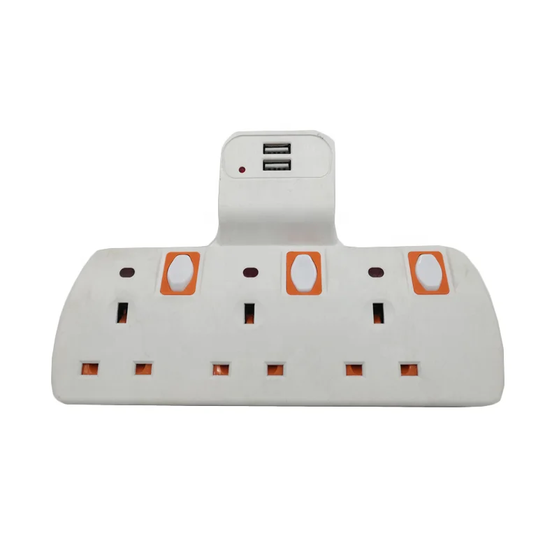UK 3 way Разъем питания удлинитель USB разъем