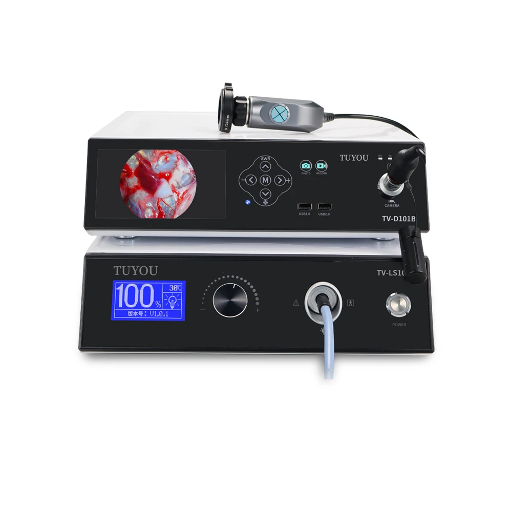 1080P Rigid Video Recorder Camera  With 100-watt LED Light Source Laparoscope Tower