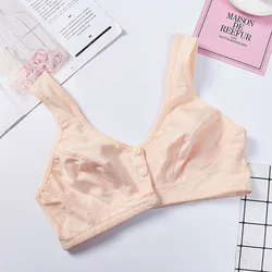 More Cheap Women Colorful Seamless Front Closure  big breasts towel bra plus size cross nylon bra breastfeeding