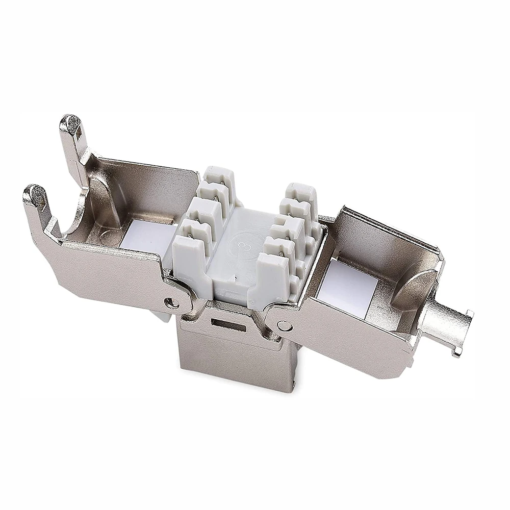 Module Toolless Cat6a Rj45 Shielded Keystone Jack With Integrated Shutter