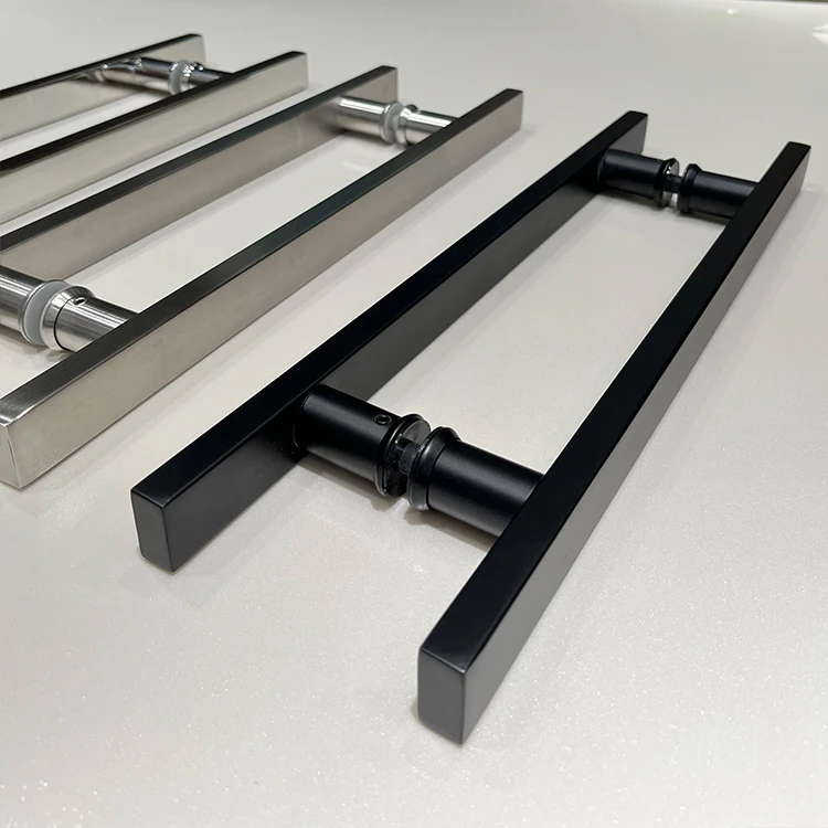 Hotel Shower Bathroom Room Glass Door Handle Home Interior Door Handle Modern Mirror Office Kitchen Sliding Door Handle Black