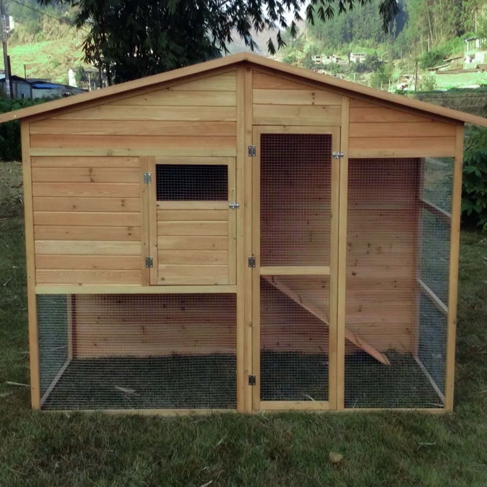 Large Wooden Chicken Coop Wholesale Outdoor Garden Pet Living House Farm Poultry Two Layer Chicken Cage