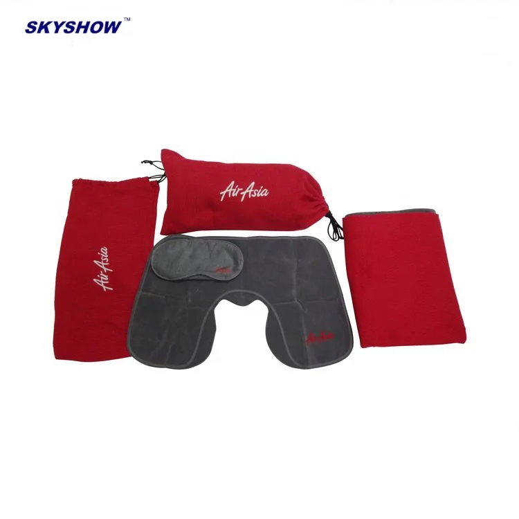 Подгонянный OEM рекламная soft touch 3 в 1 авиакомпании дорожный набор