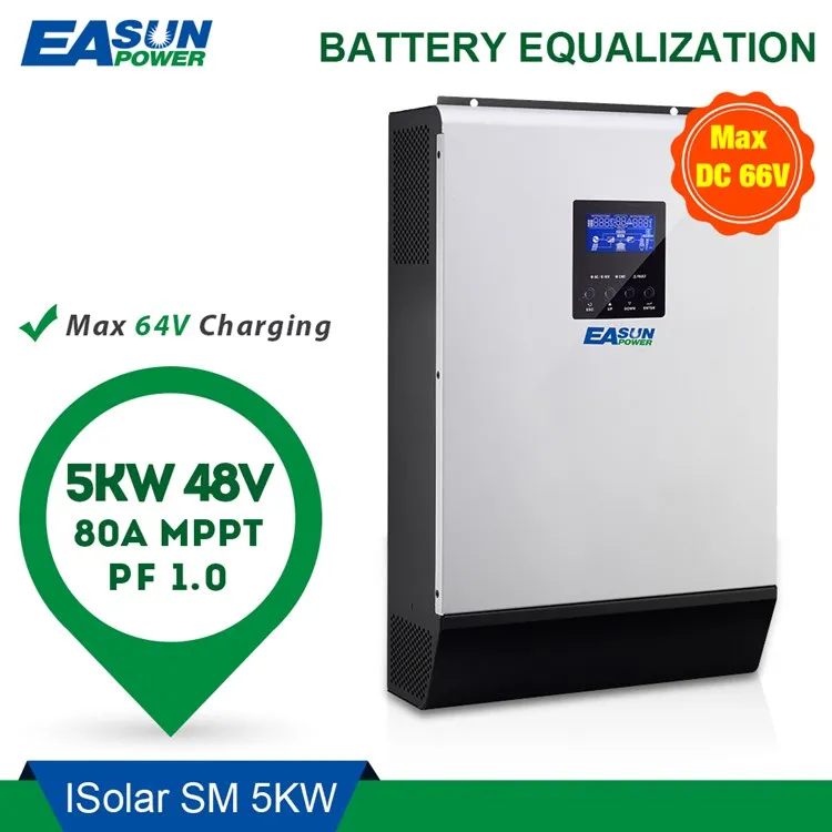 Солнечная энергия EASUN 5000 Вт 80 А MPPT 48 В 220 в 60 Батарея Инвертор немодулированного синусоидального сигнала 5