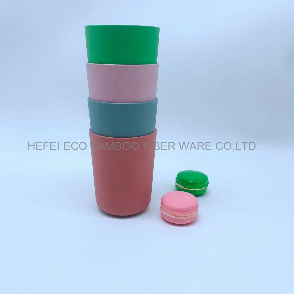 Small Size PLA Bamboo Fiber 300ml Adult Children Cups Mugs Set Unbreakable Tumbler Mug Cup for Water MilkJuice Tea PLA tableware
