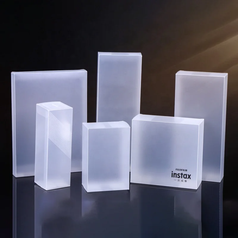 Square Semi Transparent Vinyl PET Box Clear PVC Plastic Frosted Acetate Packaging  Boxes With Logo