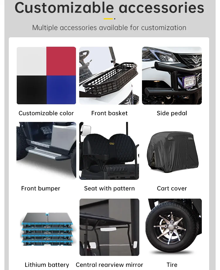 Street Legal Chinese Golf Cart 48V Club Car Electric 4x4 Utility Vehicle 2 4 6 8 Seat Luxury Off Road Golf Buggy Cart