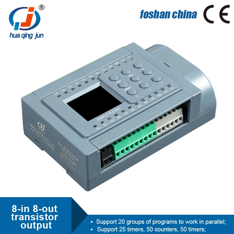 8 Inputs 8 Outputs Transistor Output PLC DC24V Compatible PNP, NPN Switching Signal Simple PLC for Solenoid Valves