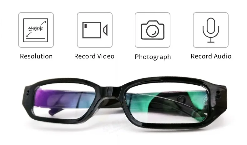 2021  CMOS Lens Eyewear Secret Camera Fashion Security Spy Pinhole Hidden Glasses Camera HD 1080P Photo Taking