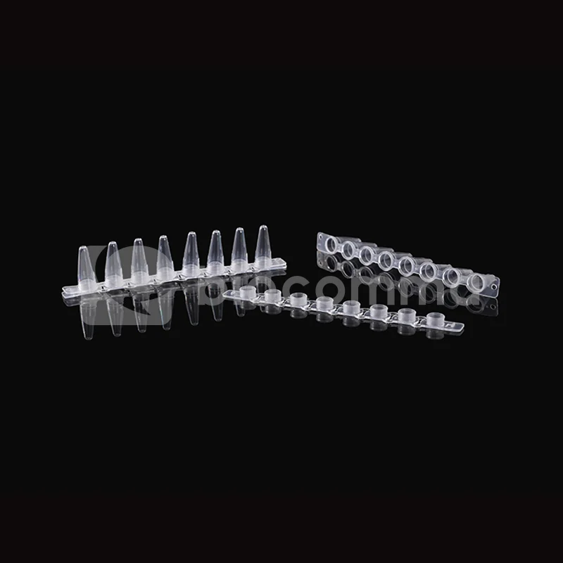 Lab Supplies 0.1ml 8-strips Pcr Tubes With Optical 8-strip Cap Nature Color for DNA/RNA extraction