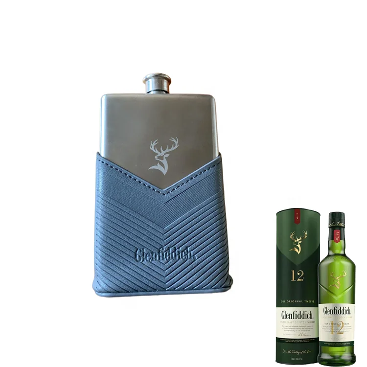 Custom Voltage logo light Blue pu sew Wine pot cover sleeve Promotional giveaway gift bag For Scotch whisky brand promotion