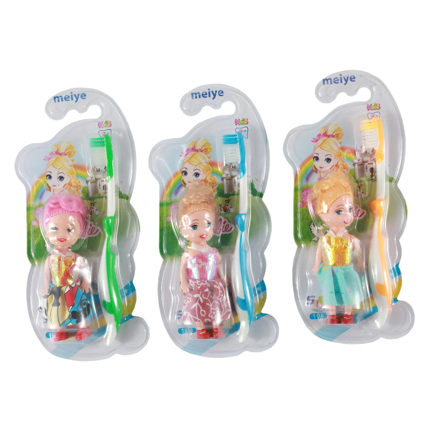 CoralClean OEM cartoon kids toothbrush with small gift wholesale ultra soft dupont bristles child tooth brushes