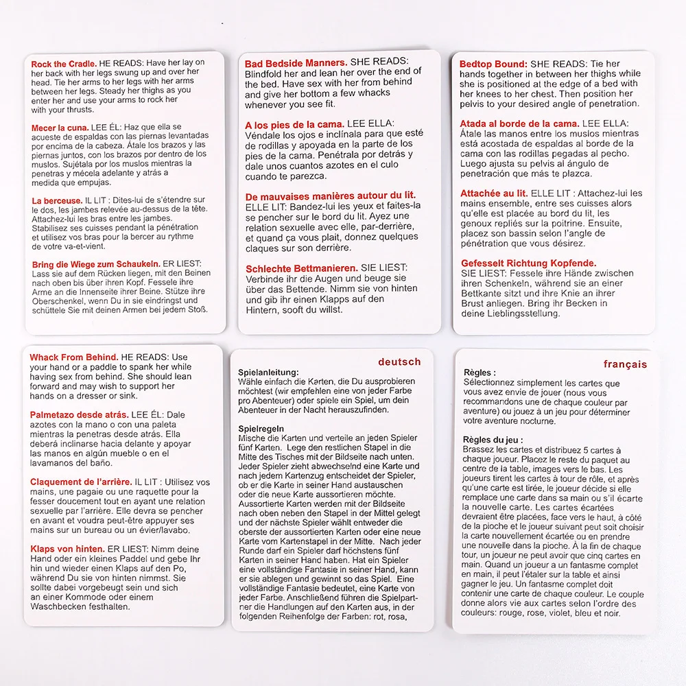 Erotic SM Position cards Adult Sex Toys Product Sexy Game Anime Tarot Fun Sexy Adult Games Nude Sexy Games Cards Set For Couples