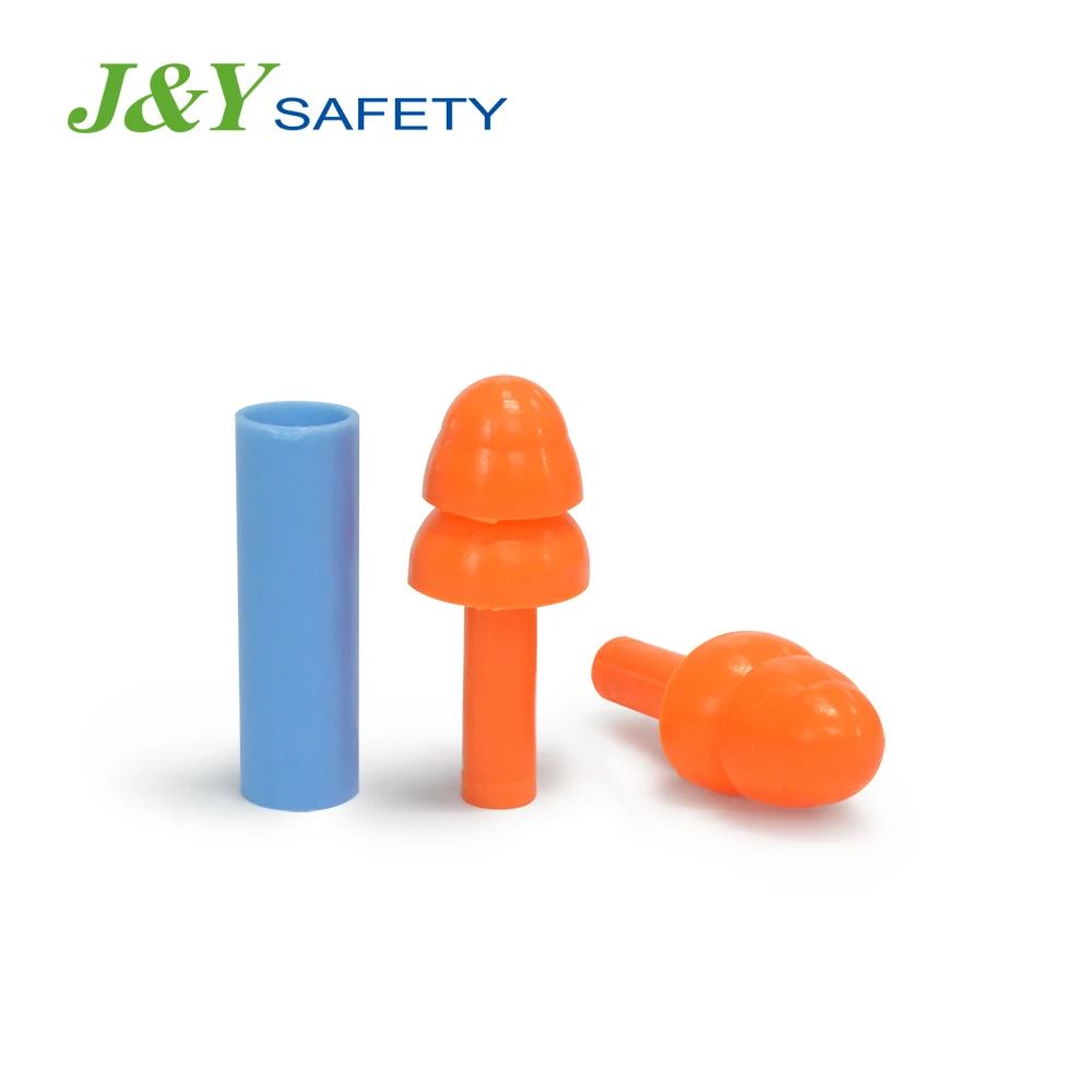In Ear 2 Layers Safety Protector Water Sport Tube Ear Plugs Silicone Noise Cancelling For Sleeping