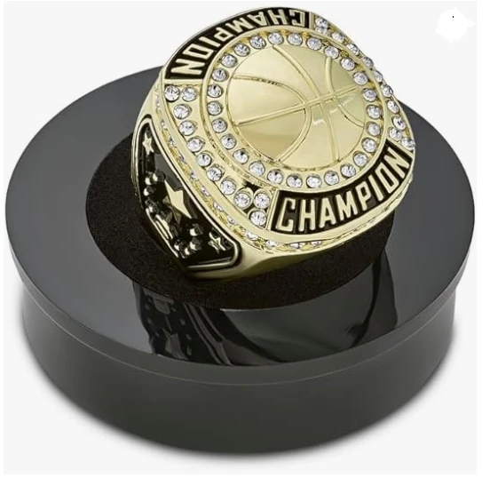 Custom Gold Basketball Champion Rings Trophy Award Gift Championship Ring For Winner Tournament