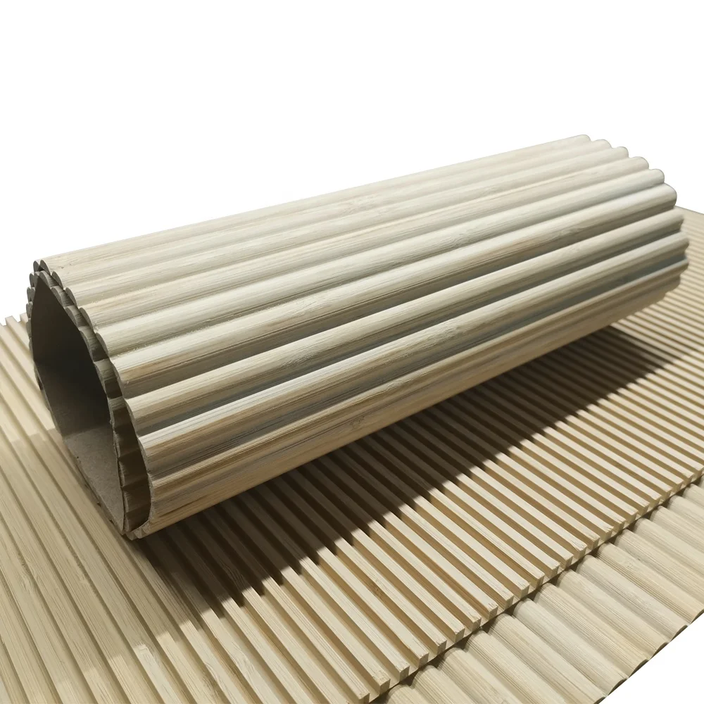 Hot selling natural bamboo flexible 3d wave wall panels factory direct fluted panel modern wainscot