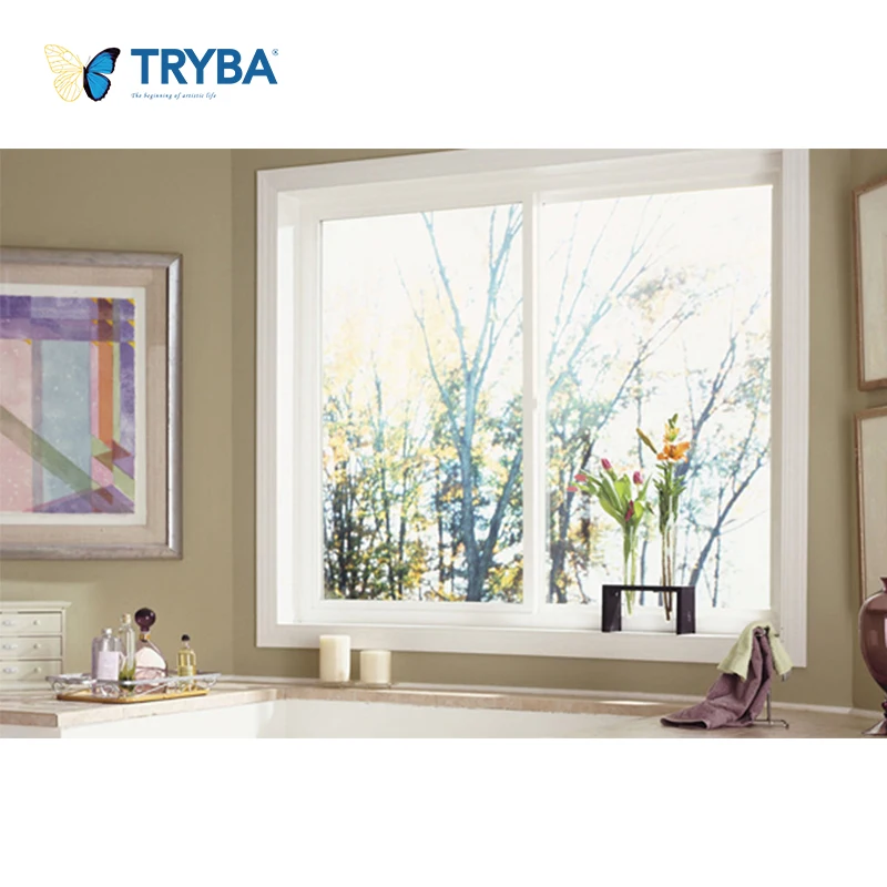 Factory price German Hardware Customized PVC  UPVC Waterproof Tempered Glass Sliding Window