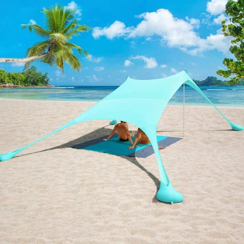 UPF 50+ Light Sunshade Pop up Beach Tent Portable Premium Camping Outdoor Shade Shelter With Sand