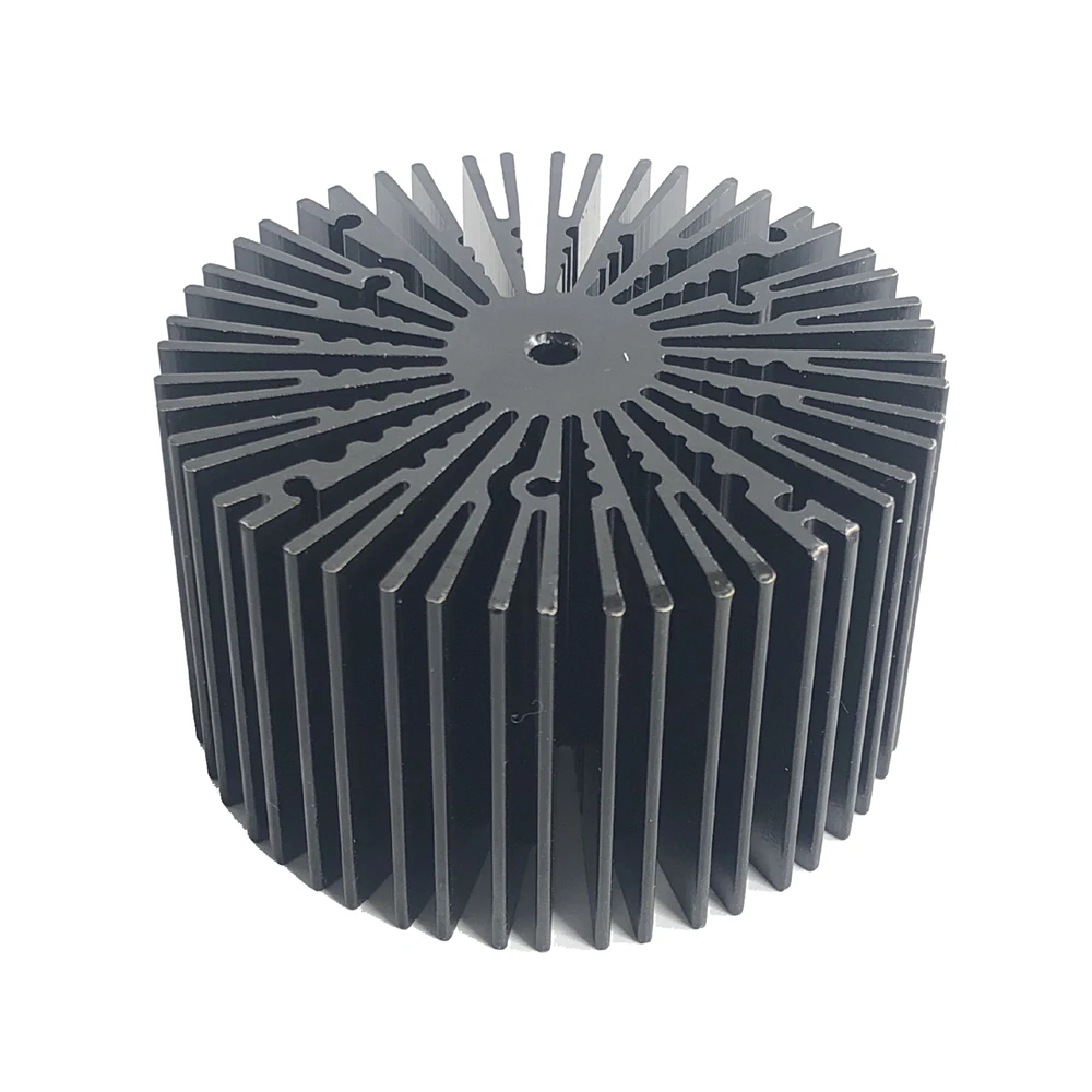 Black anodized custom aluminum heatsink round LED heatsink 70*40mm