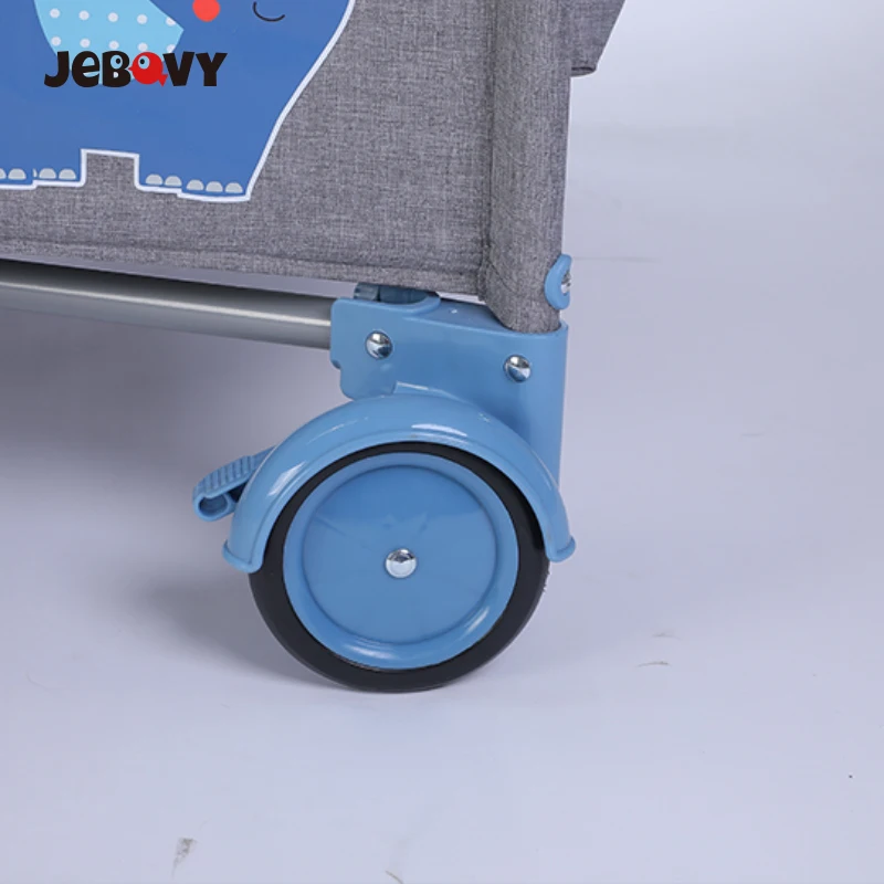 Crib Manufacturer Cartoon Design Lightweight Baby Playard Compact Foldable Travel Cot for Toddler