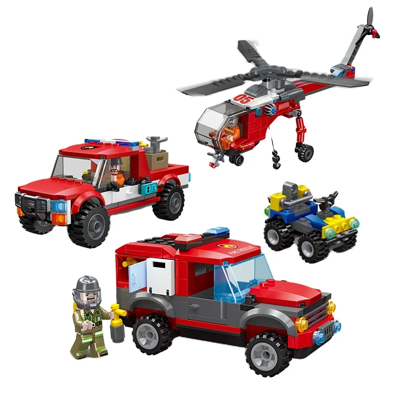 2024, новая модель Lego city, пожарная машина, детская игрушка, сборка строительных блоков