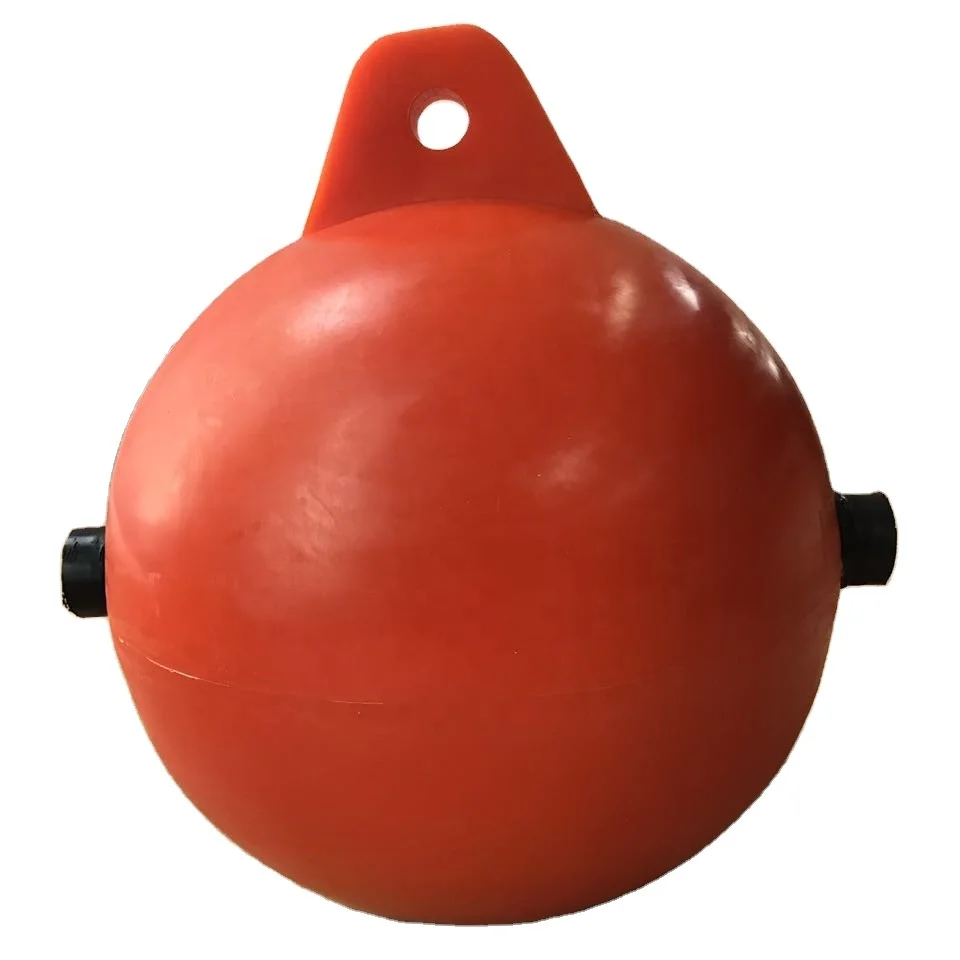 LLDPE Plastic Fish Net Sea Marine Floating Ball Buoy Single Ear Foam Filled Plastic Float Ball