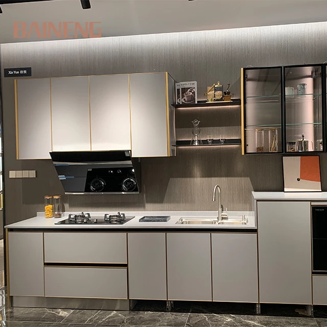 2012 Hot Sale Import high Gloss custom modular kitchen furniture cabinet Steel kitchen cabinet and closets Manufacturer