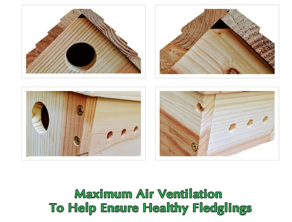 
Factory Directly Wholesale Natural Ventilation Wooden Outdoor Hanging Wood Bird Houses 