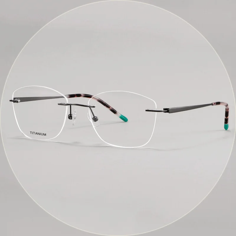 Osicare MT9064 High End Quality Classic Eyeglasses Men Eye Spectacle IP Custom Titanium Optical Frame Rimless Glasses For Women
