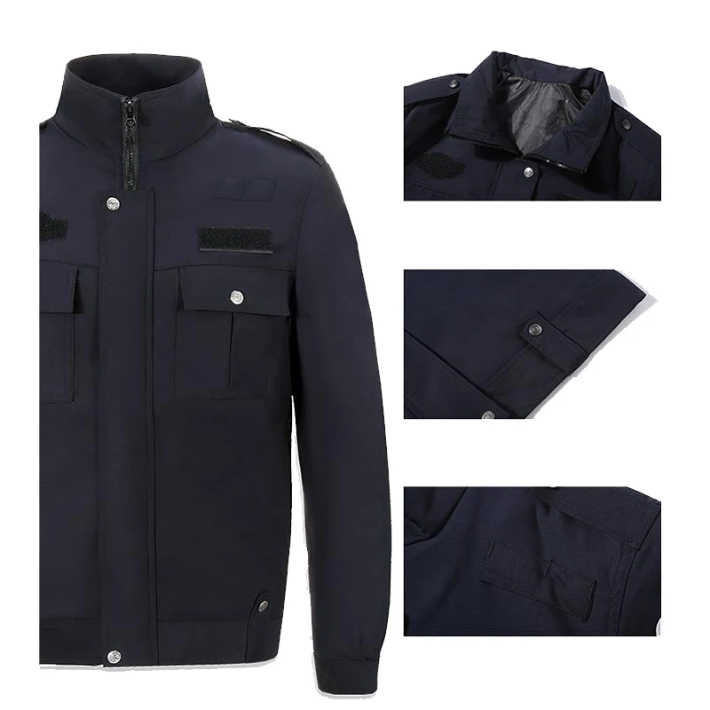 AI-MICH Spring And Autumn Duty Uniform Security Work Coat Buttons Winter Clothing Men Customized Durable Support Samples