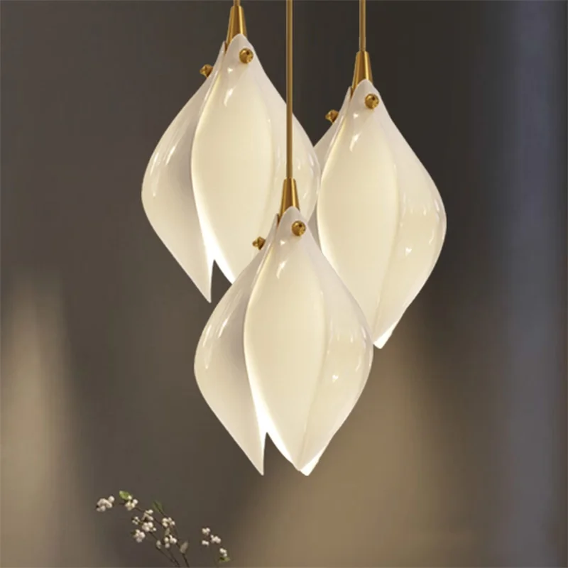 Nordic LED White Pendant Lamp Fixtures Ceramic Light Decorative Lighting Chandelier Modern