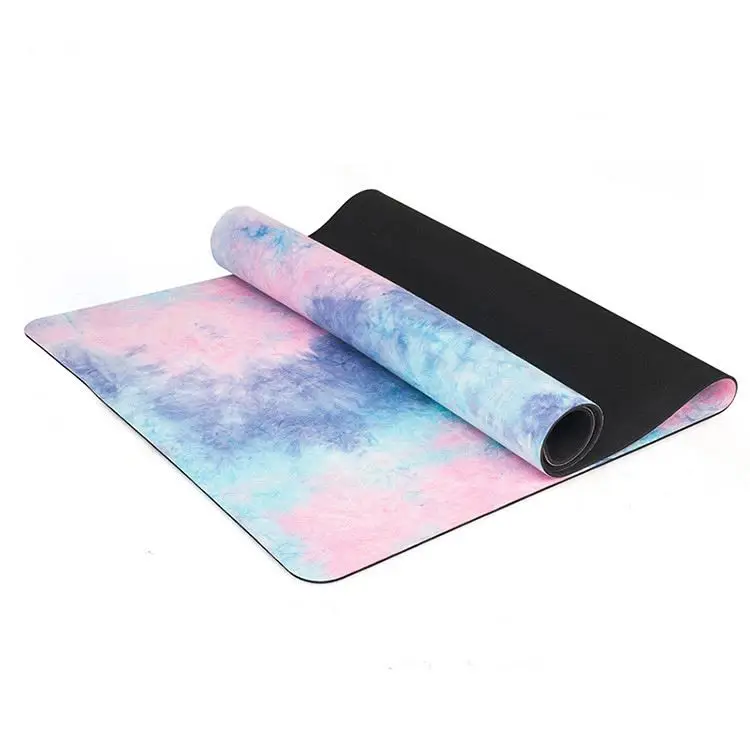 Real Yoga mat Eco Friendly Rubber Waterproof Suede Microfiber Surface Custom Print Eco Yoga Mat and Yoga Mat Bag