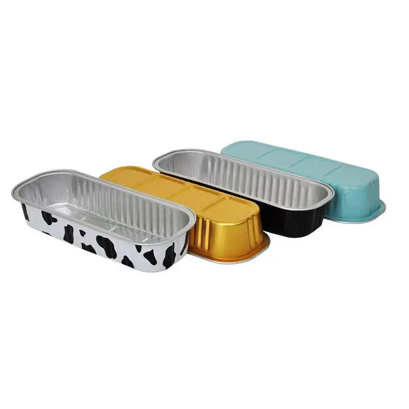 takeaway foil food gold Rectangle foil container smooth wall aluminum foil container with lid