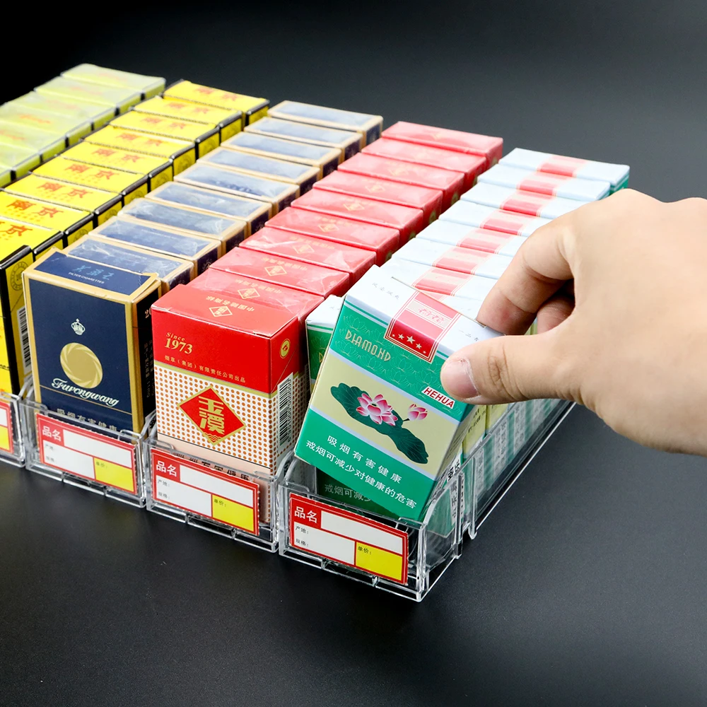 Adjustable Auto-Feed Tobacco Pack Desktop Four-in-One Smoke Shelf Pusher Marketing Holders Cigarette Pusher