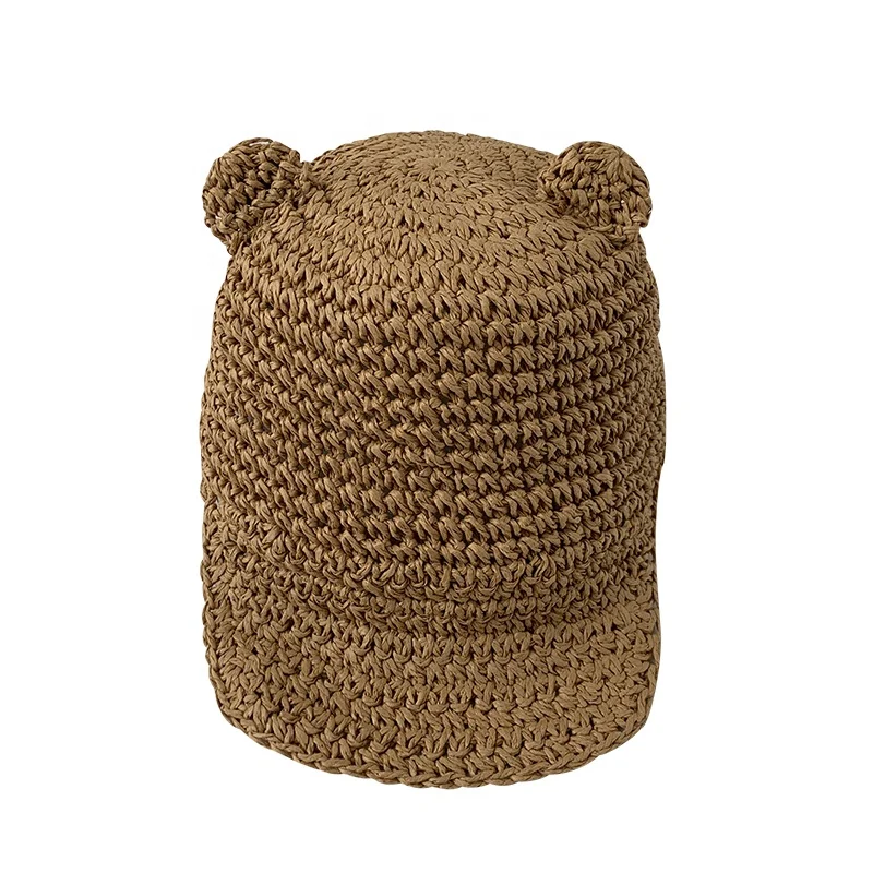 
X1424/Kids casquette cute bear panda with ear hat summer high quality girls sun hat 