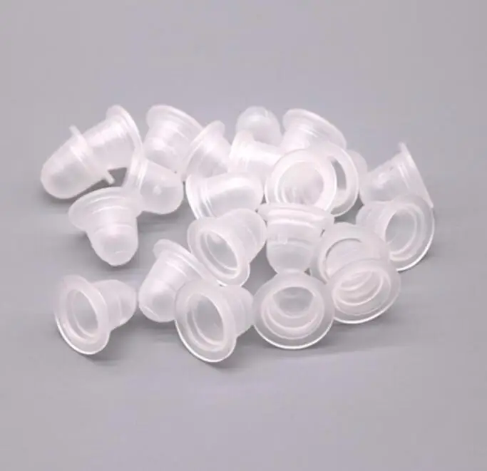 100pcs Silicone Ink Caps Disposable Ink Cups Permanent Eyelash Makeup Eyebrow Tattooing Pigment Container Kits Supplies