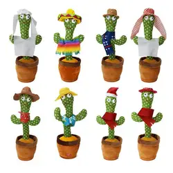 Wholesale Lovely Hot Plush Cactus Doll  Talking Singing Music Dancing Electric Cactus Toy