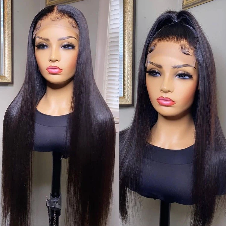  Wholesale Raw Indian Virgin Hair HD Lace Frontal Wig Women Curly Full Swiss Front Closure Human