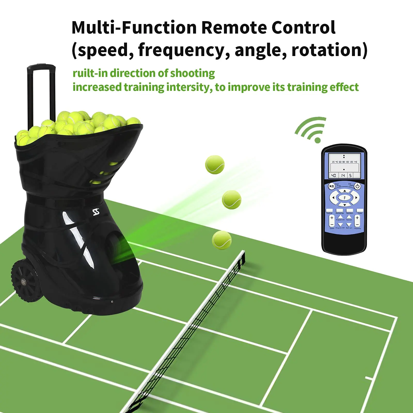 Good Quality Tennis Ball Machines APP Function SIBOASI  Automatic Tennis Training Machine with Battery