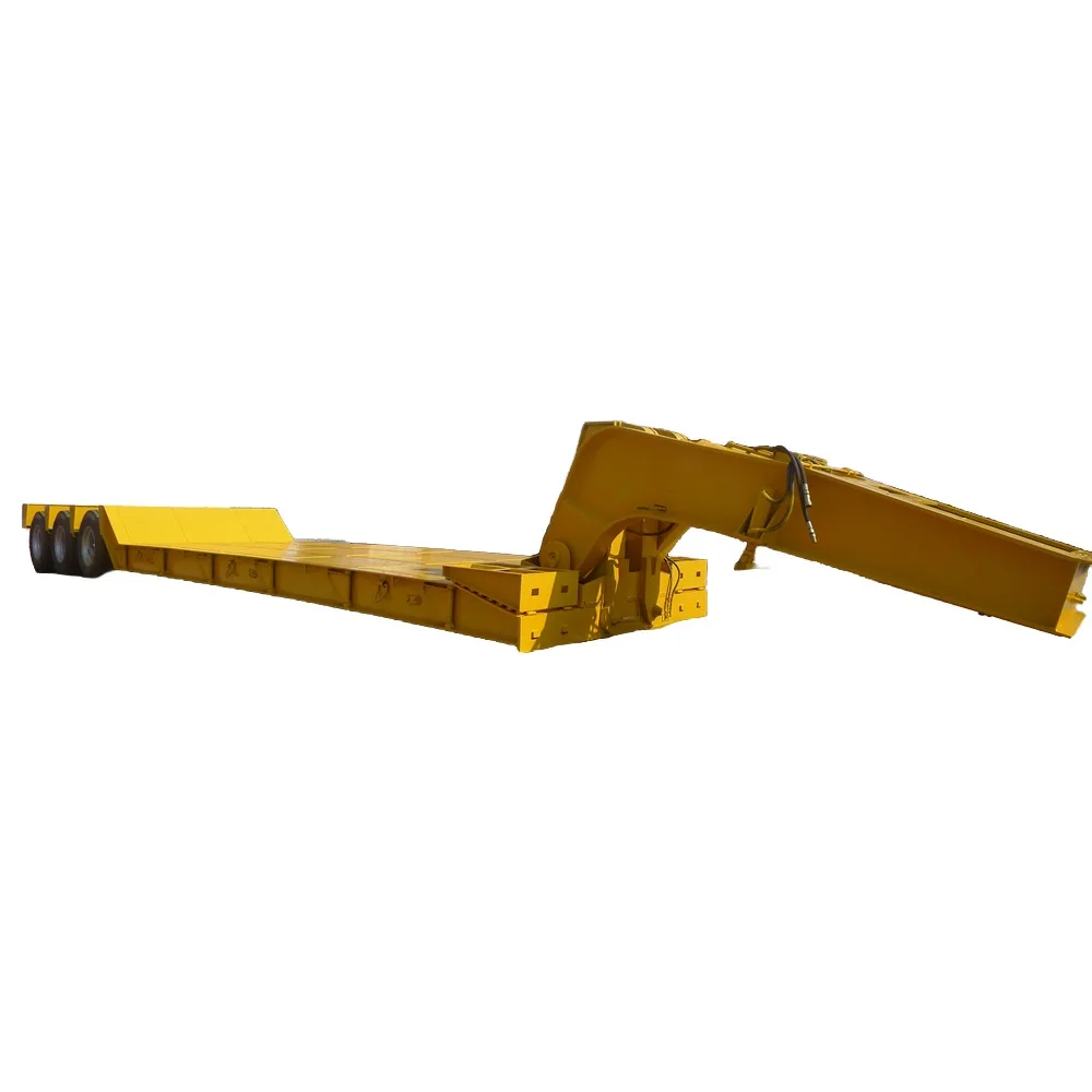 60Ton Detachable Lowboy Chassis Goose Neck Trailer Lowbed Trailer Low Bed For Sale