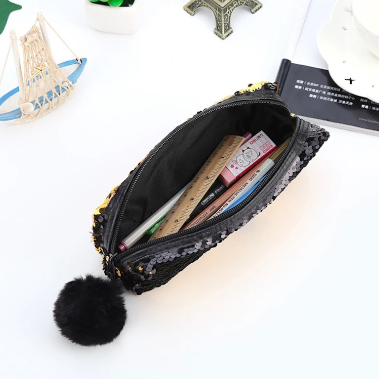 Блеск косметический мешок русалка Реверсивный блестки Портативный Двойной Цветной Карандаш Чехол для девочек флип Make Up пенал